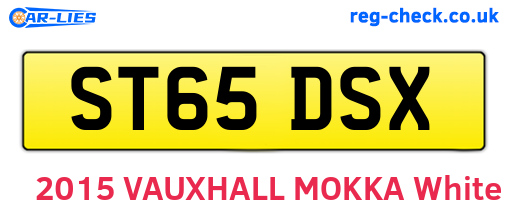ST65DSX are the vehicle registration plates.