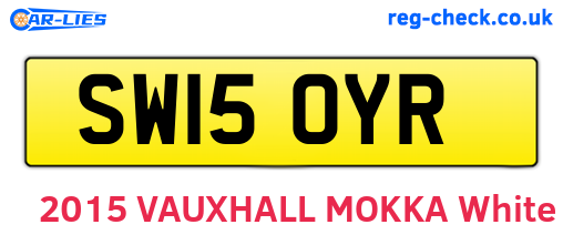 SW15OYR are the vehicle registration plates.