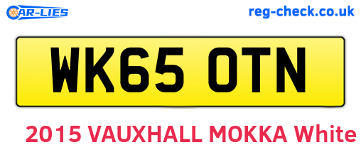 WK65OTN are the vehicle registration plates.