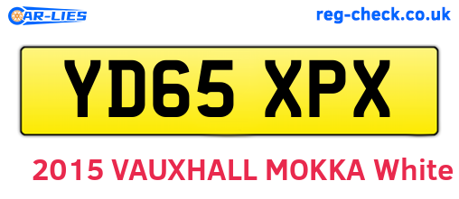 YD65XPX are the vehicle registration plates.