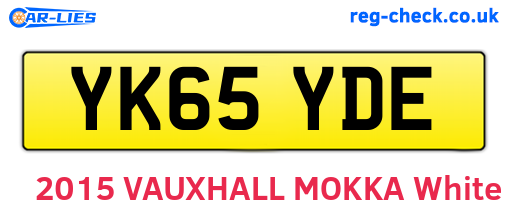 YK65YDE are the vehicle registration plates.