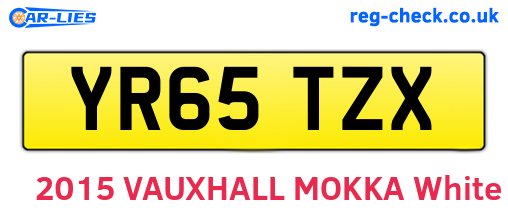 YR65TZX are the vehicle registration plates.