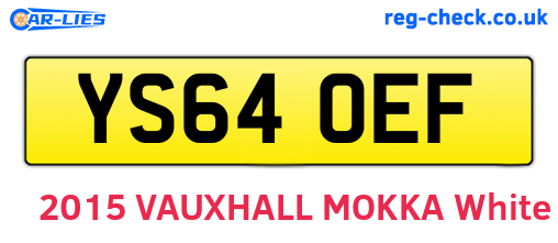 YS64OEF are the vehicle registration plates.