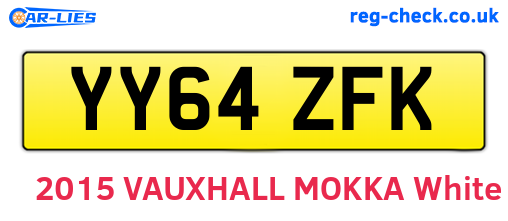YY64ZFK are the vehicle registration plates.