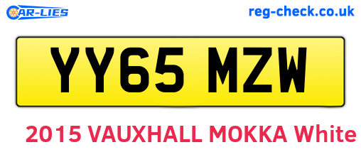 YY65MZW are the vehicle registration plates.