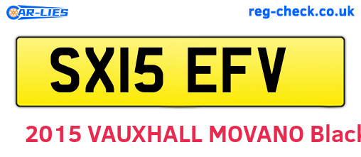 SX15EFV are the vehicle registration plates.