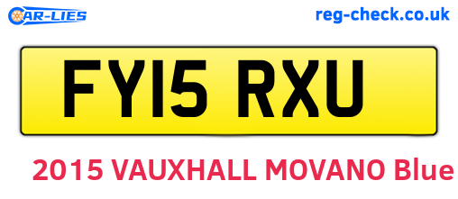 FY15RXU are the vehicle registration plates.