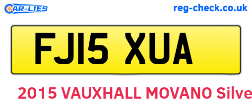 FJ15XUA are the vehicle registration plates.