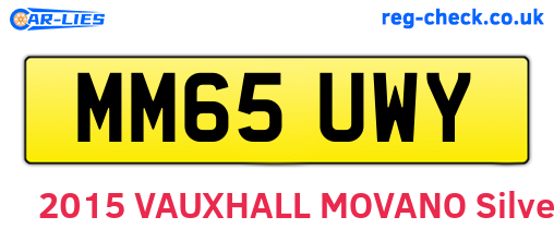 MM65UWY are the vehicle registration plates.