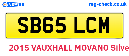 SB65LCM are the vehicle registration plates.