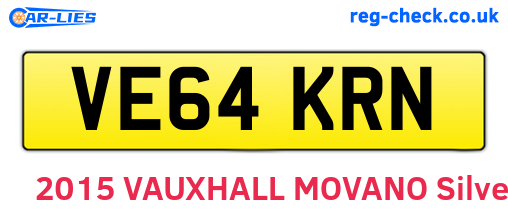 VE64KRN are the vehicle registration plates.