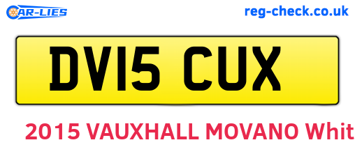 DV15CUX are the vehicle registration plates.