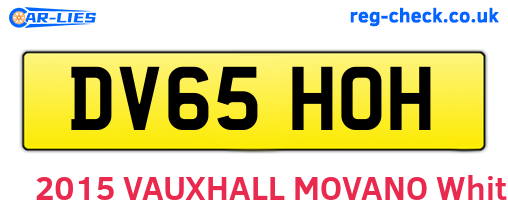 DV65HOH are the vehicle registration plates.