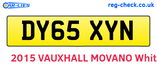 DY65XYN are the vehicle registration plates.