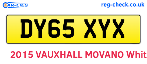 DY65XYX are the vehicle registration plates.