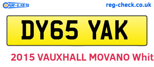 DY65YAK are the vehicle registration plates.