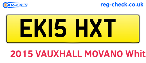 EK15HXT are the vehicle registration plates.