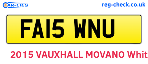 FA15WNU are the vehicle registration plates.