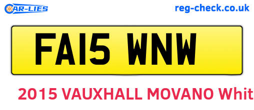 FA15WNW are the vehicle registration plates.