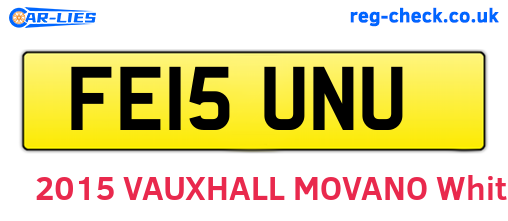 FE15UNU are the vehicle registration plates.