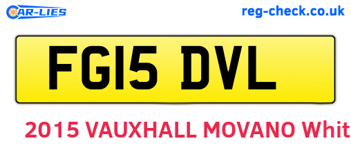 FG15DVL are the vehicle registration plates.