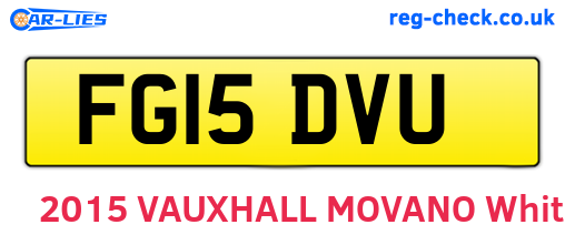 FG15DVU are the vehicle registration plates.