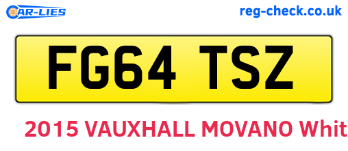 FG64TSZ are the vehicle registration plates.
