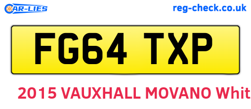 FG64TXP are the vehicle registration plates.