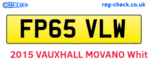 FP65VLW are the vehicle registration plates.