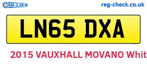 LN65DXA are the vehicle registration plates.