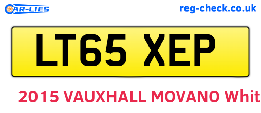 LT65XEP are the vehicle registration plates.