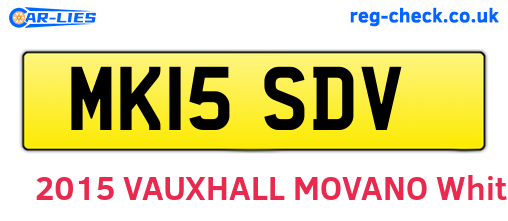 MK15SDV are the vehicle registration plates.