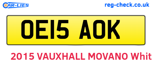 OE15AOK are the vehicle registration plates.