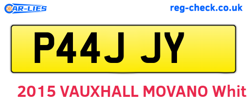P44JJY are the vehicle registration plates.