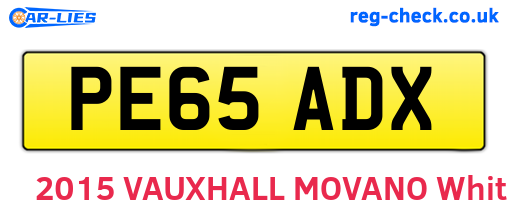 PE65ADX are the vehicle registration plates.