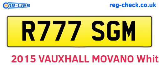 R777SGM are the vehicle registration plates.