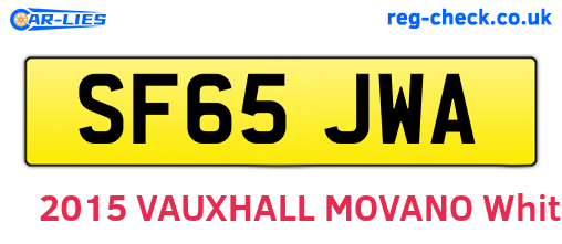 SF65JWA are the vehicle registration plates.