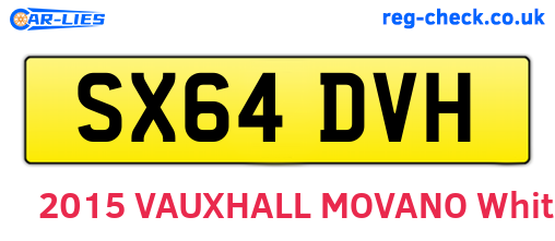 SX64DVH are the vehicle registration plates.