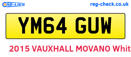 YM64GUW are the vehicle registration plates.