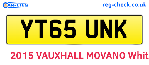 YT65UNK are the vehicle registration plates.