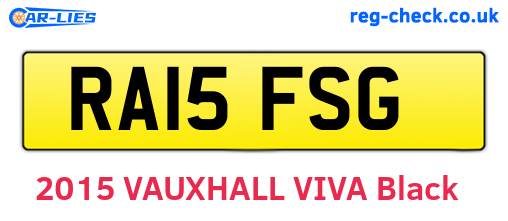 RA15FSG are the vehicle registration plates.