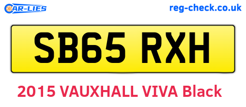 SB65RXH are the vehicle registration plates.