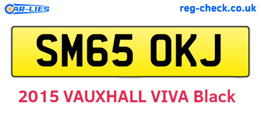SM65OKJ are the vehicle registration plates.