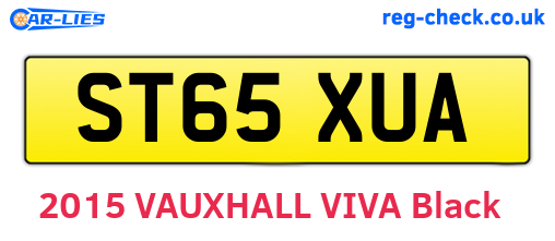 ST65XUA are the vehicle registration plates.
