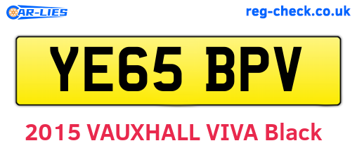 YE65BPV are the vehicle registration plates.