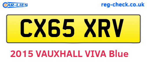 CX65XRV are the vehicle registration plates.