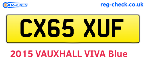 CX65XUF are the vehicle registration plates.