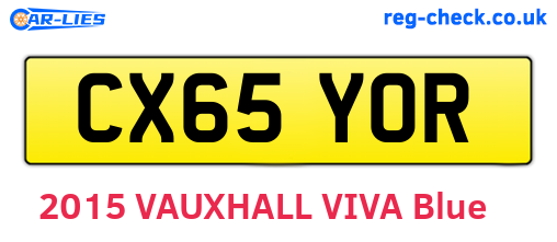 CX65YOR are the vehicle registration plates.
