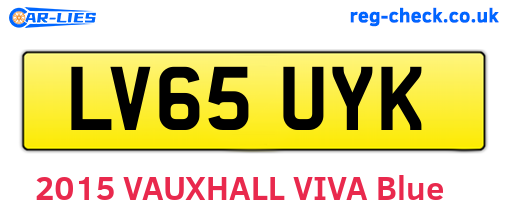 LV65UYK are the vehicle registration plates.