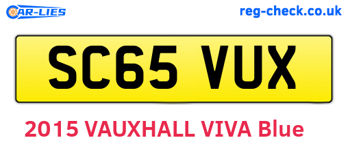 SC65VUX are the vehicle registration plates.